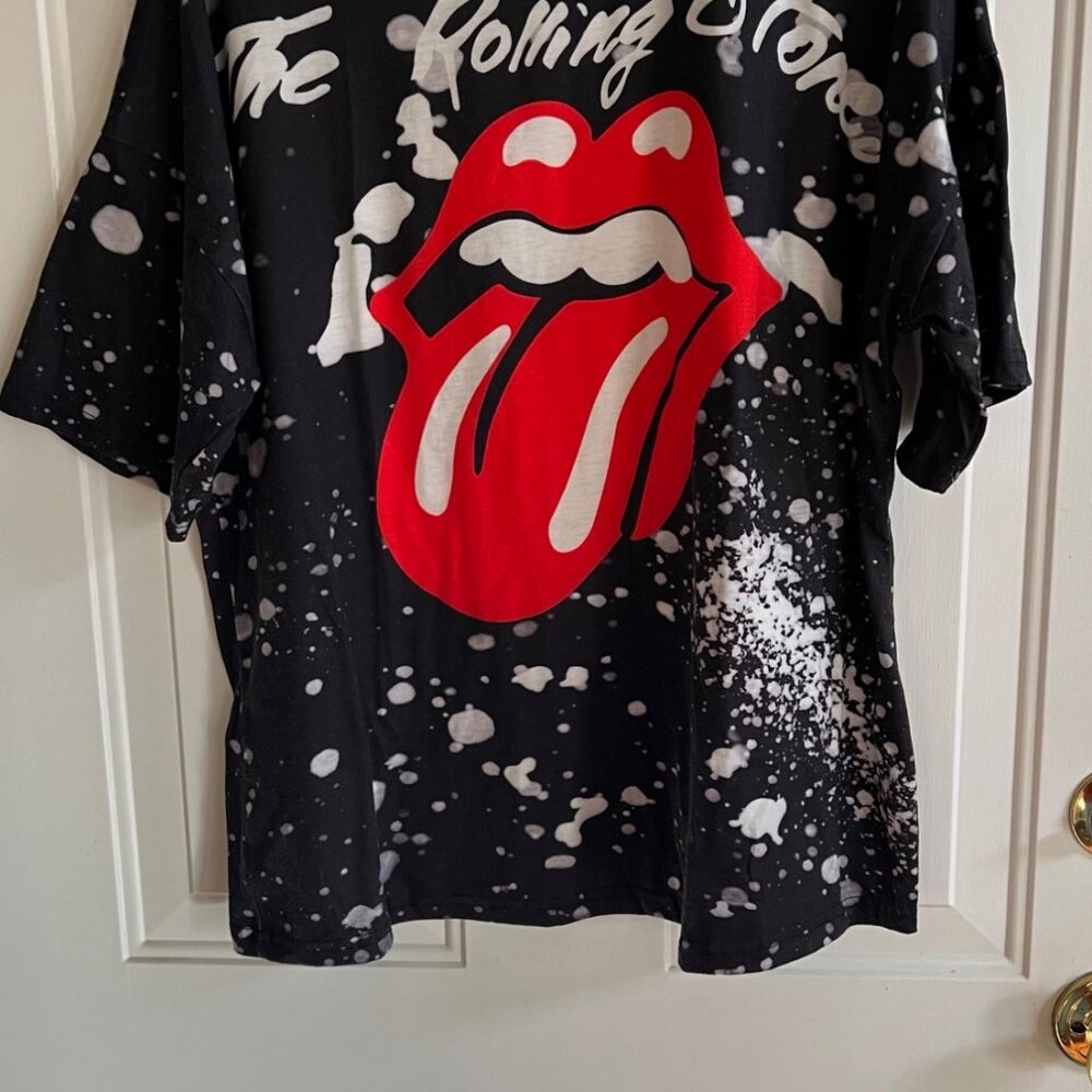 The Rolling Stones Splatter Graphic T-Shirt Black & White